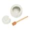 Hello Honey® 3.5" White Ceramic Honey Bee Pot & Wood Dipper
